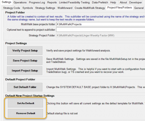 Default New Project Settings - MultiWalk